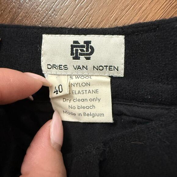 Dries Van Noten High Rise Skinny Wool Blend Dress Pants Black Career Sz40 (US 4) - Picture 6 of 8